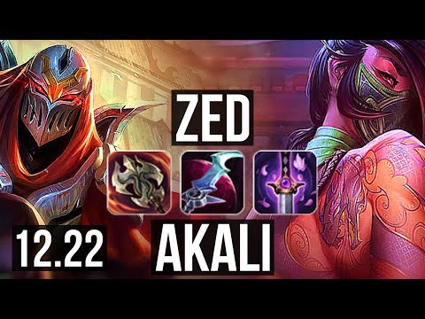 ZED vs AKALI (MID) | 7 solo kills, 2.0M mastery, 19/4/10, Legendary | EUW Diamond | 12.22