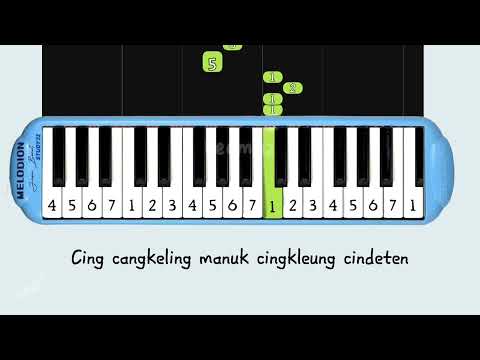 Pianika Tutorial Lambat | Cing Cangkeling | Lirik