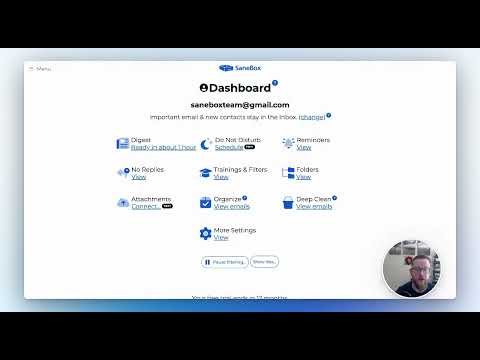 How to use the SaneBox Dashboard