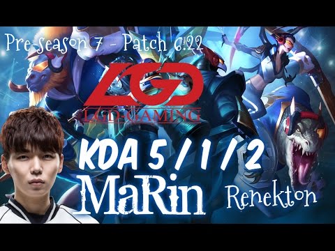 LGD MaRin RENEKTON vs EKKO Top - Patch 6.22 KR Flex Rank