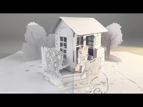 Garden House Pop-up card (First concept)