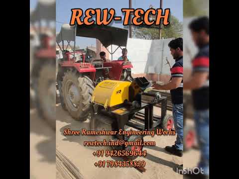 Rew-tech tractor operated wood crusher machine