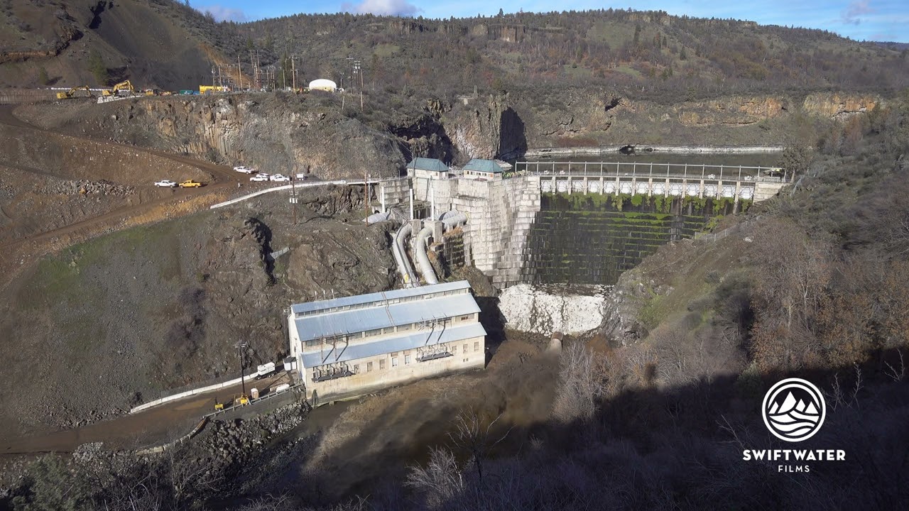 COPCO 1 DRAWDOWN DAM BLAST.  Klamath River, California