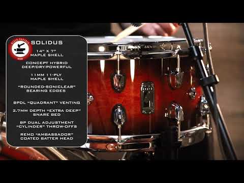Mapex Black Panther 14x7 Solidus Snare Drum - Red Black Burst
