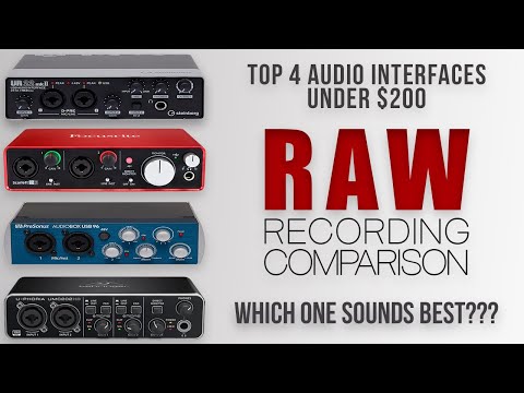 RAW RECORDING COMPARISON of TOP 4 Most Popular Audio Interfaces Under $200.