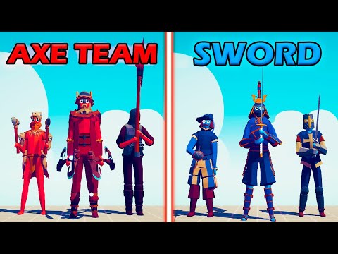 AXE TEAM vs SWORD TEAM - Totally Accurate Battle Simulator | TABS