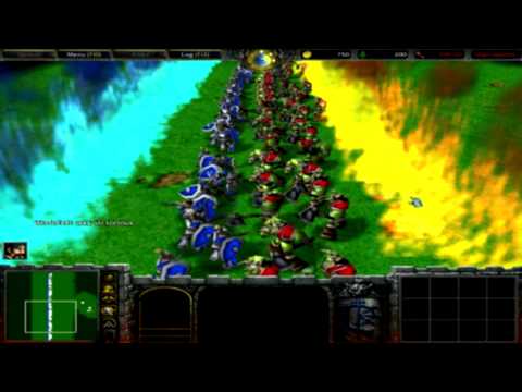 Warcraft 3 - 100 vs 100 - Grunts vs Footmen