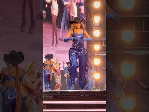 SMILE! Blue Ivy in a rare & beautiful moment smiling during the Cowboy Carter Tour #blueivy #beyonce