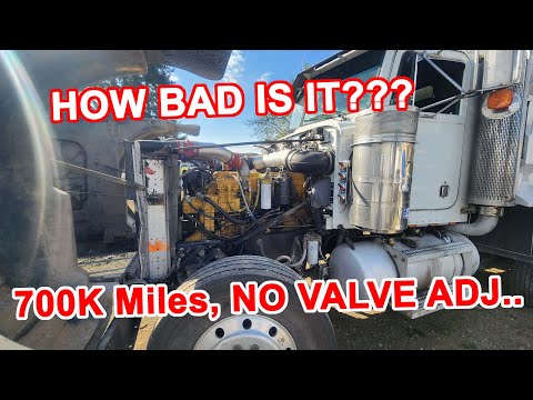 700,000 Miles, No Valve Adjustment! 3406B Cat Overhead.