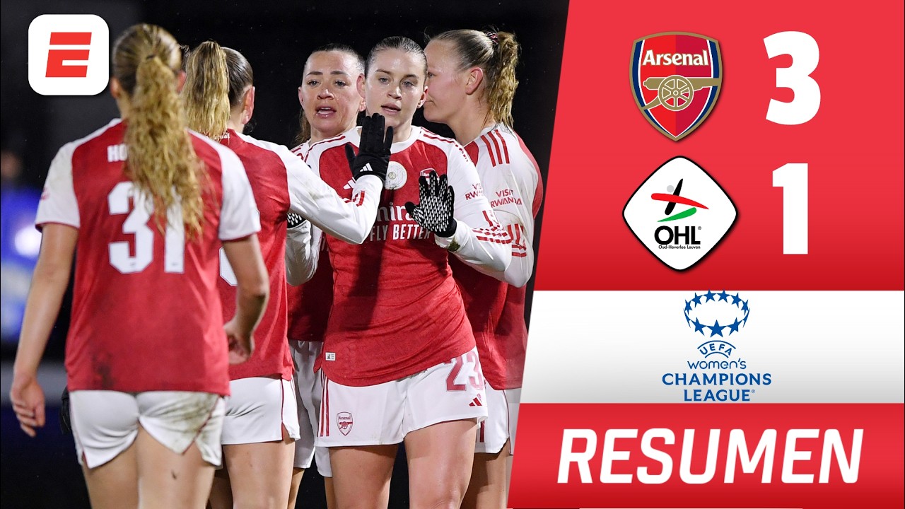 ARSENAL derrotó 3-1 al LEUVEN y se medirá en cuartos de final vs CHELSEA | Champions League Femenina