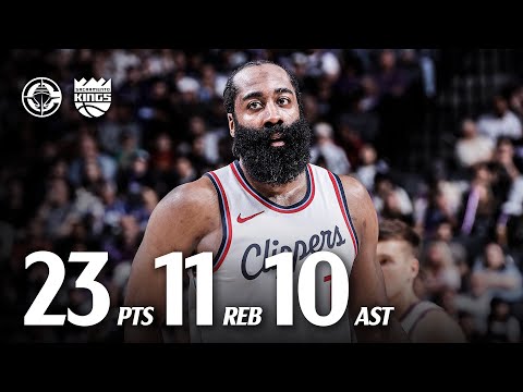 James Harden 23 PTS TRIPLE-DOUBLE vs. Kings Highlights | LA Clippers