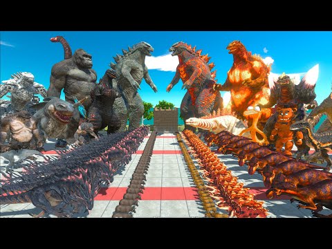 Dark Monster War - Team Dark GODZILLA 2014 x KONG VS Team Orange Burning Godzilla x Nuclear Godzilla