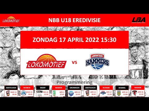 Lokomotief Rijswijk vs Landstede Hammers, U18 eredivisie, zondag 17 april 2022, aanvang 15:30