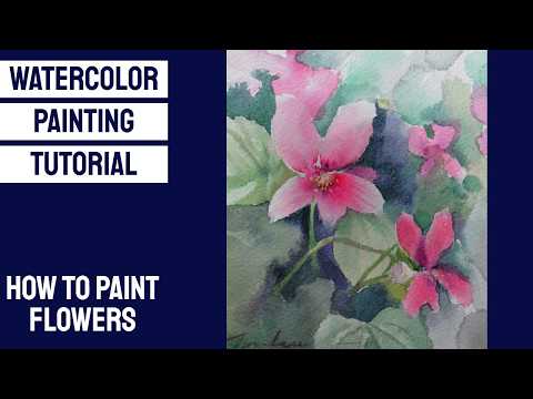 WATERCOLOR TUTORIAL - How to Paint FLOWERS  #sketch #dailyart #loose