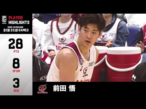 【バスケ】3Pシュート8本を含む28得点で大活躍！古巣相手にエンジン全開のプレーを魅せる｜川崎#13 前田 悟