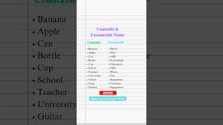 Download lagu 10 Countable Nouns and Uncountable Nouns ✅📚  #vocabs #words  #english #education mp3