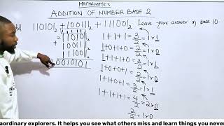 ADDITION OF BINARY NUMBERS:(Base 2) FOR YEAR 7 | Part 2 | #maths #binarynumbers #physics