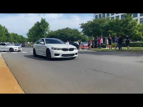 M5 F90 Intake/Downpipe Leaving Cars and Coffee