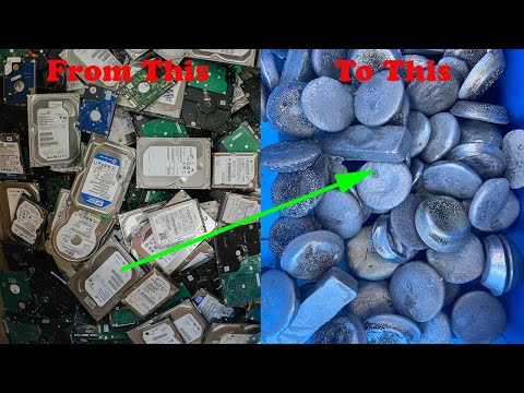 Melting Hard Drives to Aluminium Ingots