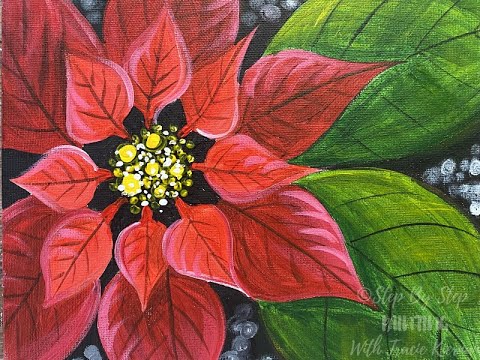 Poinsettia Acrylic Painting Tutorial
