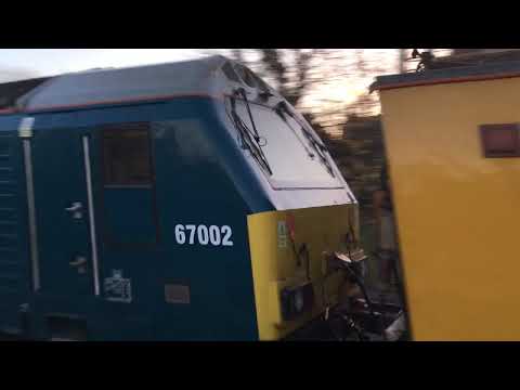 67018 and 67002 on a Network Rail Test Train from Derby RTC to Mossend Down Yard