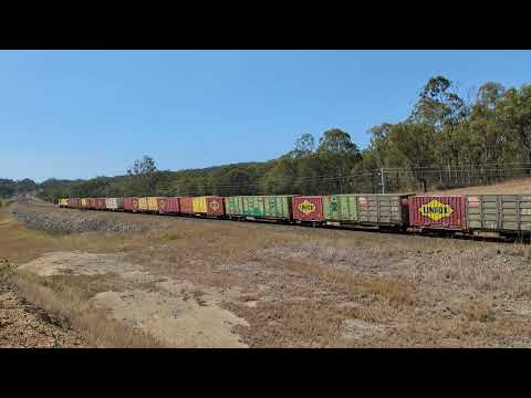 Aurizon 2837 under stormy sky's as it works it rake of intermodal containers northbound