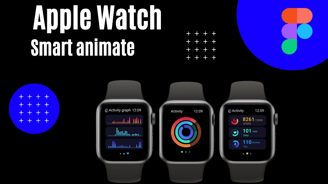 Apple watch Smart animate UI ( Speed Art ) #figma. #figma smart animate