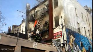 preview picture of video 'FDNY: 4/13/14  Brooklyn: 3 Alarm Box 1456 4324 4th Ave.'