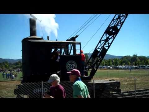1926 Ohio Steam Locomotive Crane Moves Down Track
