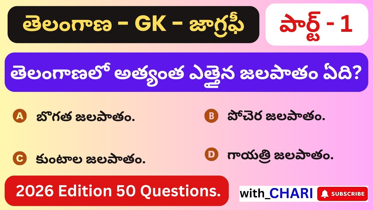 Telangana Geography – Test 1