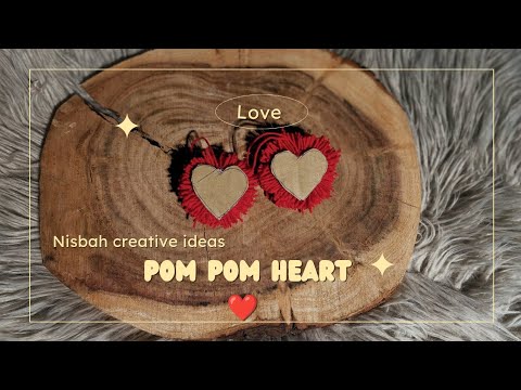 Easy pom pom heart making idea with fingers-amazing Valentine's day craft- how to make yarn heart