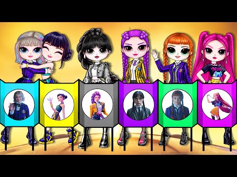 K-Pop Demon Hunters vs Wednesday 2 Clothes Switch up and Halloween Challenge | DIY Paper Dolls