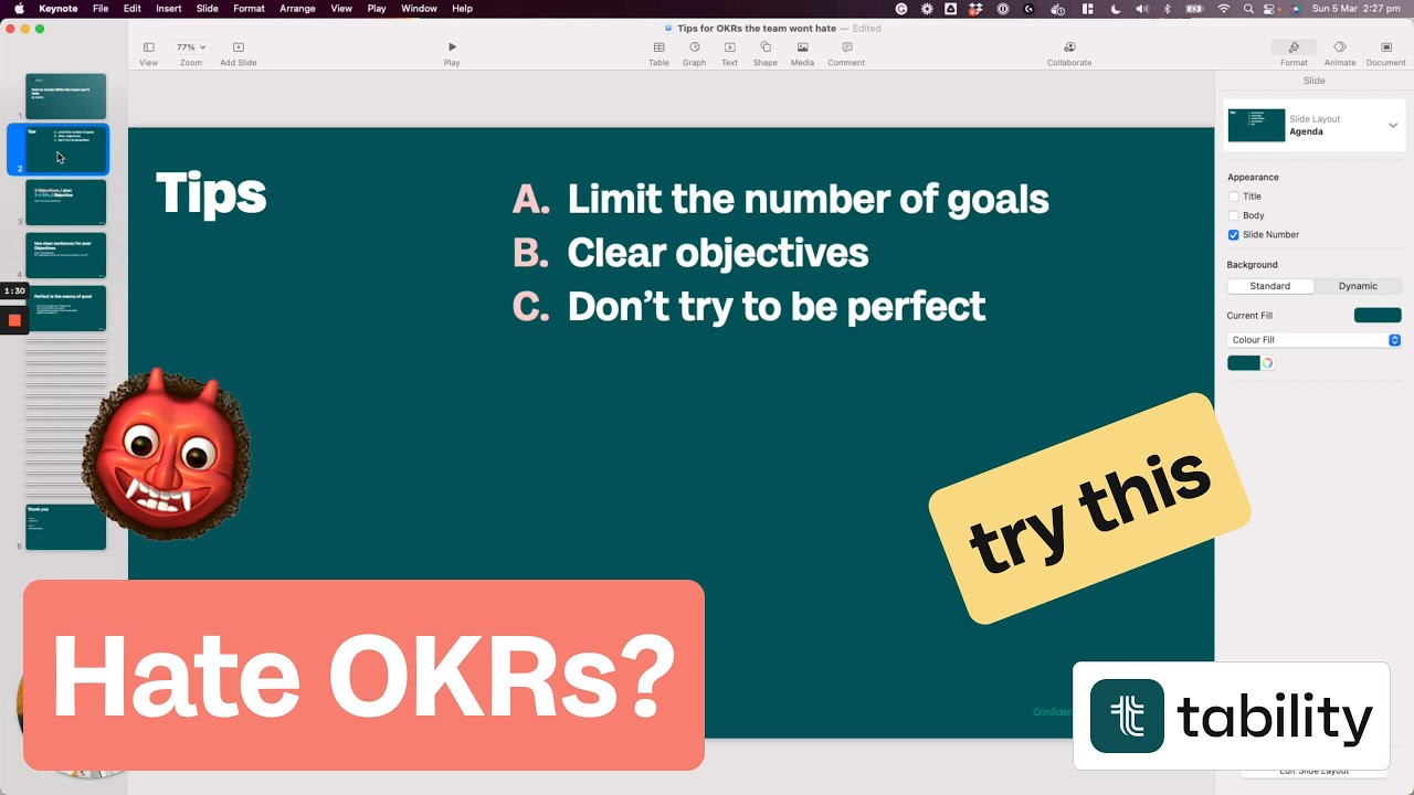 How to create OKRs that your team won't hate | Tability