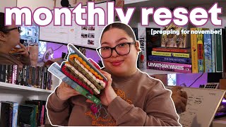 NOVEMBER MONTHLY RESET 🍂✨🥀 Content Planning, Reorganizing My TBR Shelf, Reading Plans, & more!