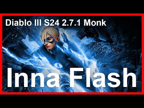 Diablo 3 S24 2.7.1 Monk Inna Flash In-Geom Dashing Strike Reduced Cooldown Pylon Fast Speed Run 4K