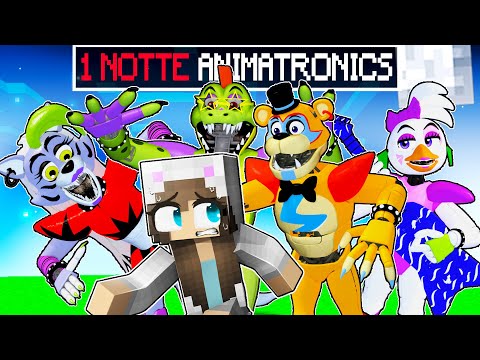 1 NOTTE CONTRO GLI ANIMATRONICS DI FNAF SECUIRTY BREACH SU MINECRAFT!