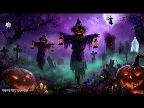 Spooky Halloween Night Ambience 🎃 Haunted Graveyard Music Playlist & Creepy Sounds for Halloween