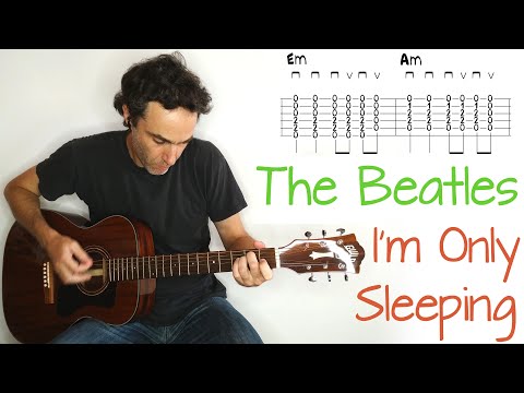 I'm Only Sleeping - The Beatles - guitar lesson / tutorial / cover with tabs and chords