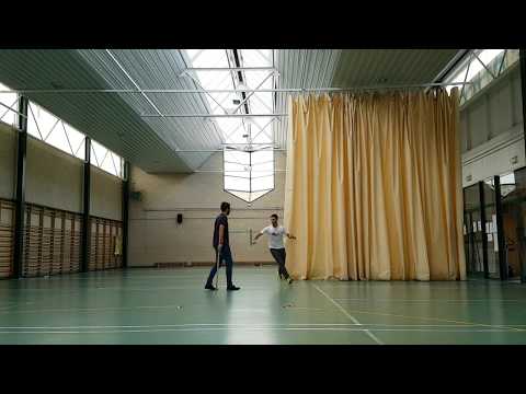 Marcando pistas bádminton I.E.S. Las Salinas