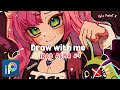 Draw With Me Nicole IPAD ASMR 4 Full Art Process Sketching Lineart Coloring Ibis Paint X