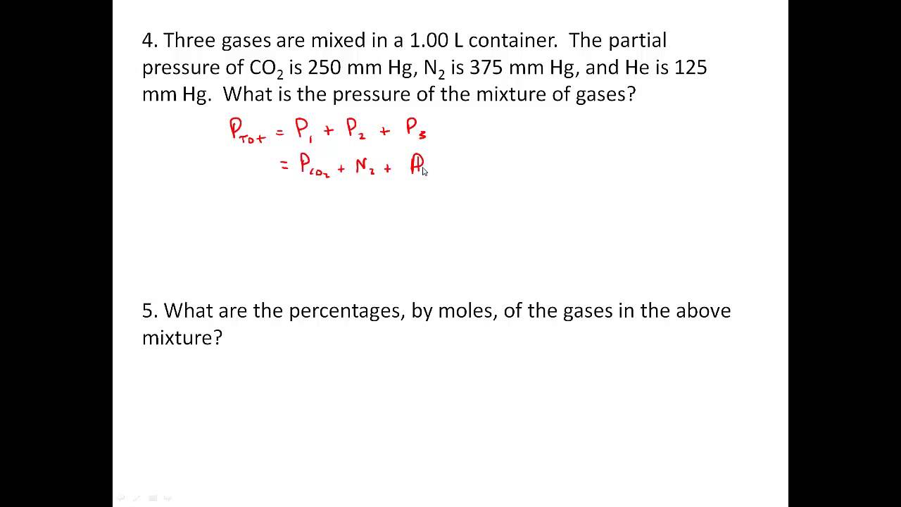 Gas Law Practice Worksheet