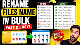 How to Rename Multiple Files at Once in Windows | Easy Trick #rename #excel @office #windowstips