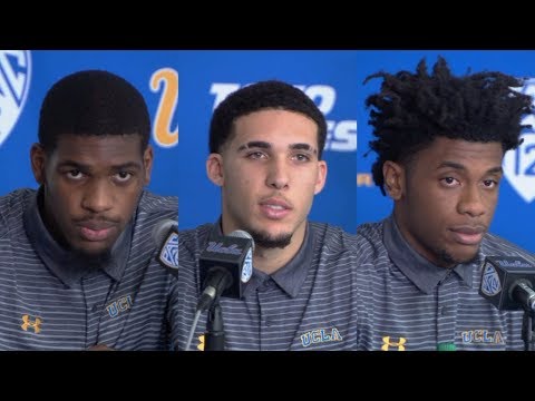 UCLA players LiAngelo Ball, Jalen Hill, Cody Riley suspended indefinitely [press conference] | ESPN