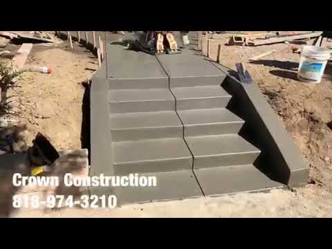 Huntington Park Concrete Walkway & Steps Installation by Crown Construction 818-974-3210
