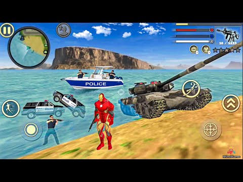 Iron Rope Hero Army Base Vice Town City Military Tank - Android Gameplay