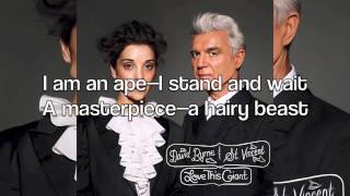 David Byrne &amp; St. Vincent - &quot;I Am An Ape&quot; (Lyrics)