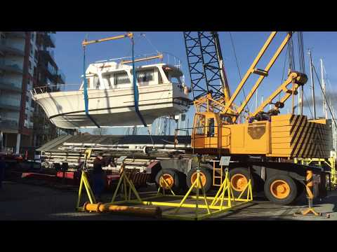 launch of our CHB 42 Trawler Yacht at Gosport Boatyard Portsmouth