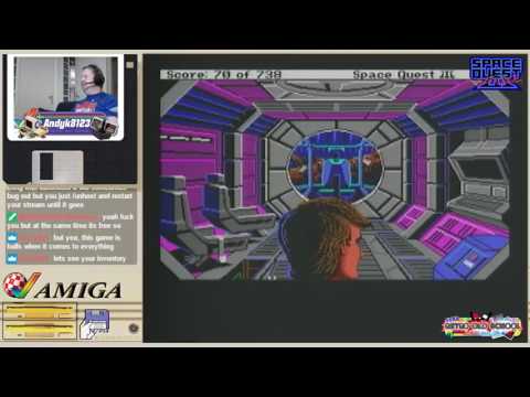 Space Quest III: The Pirates of Pestulon (Amiga 500) playthrough part 2 w/ AndyK  (1/2)