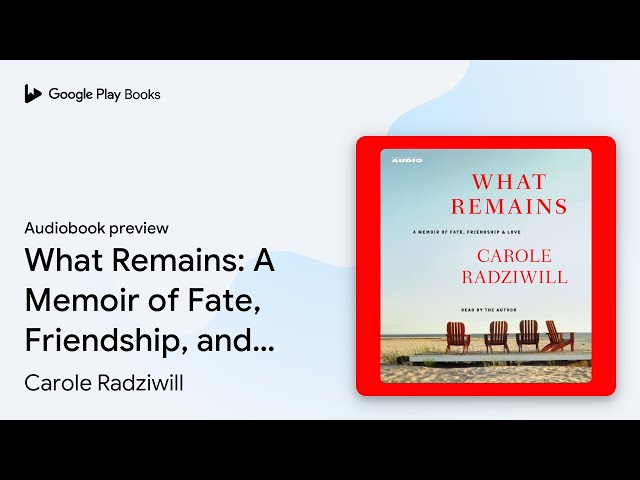 Vídeo relacionado con What Remains: A Memoir of Fate, Friendship, and Love