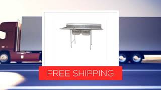 Eagle Group 412-16-2-18R-X Commercial Sink, (2) Two Compartment, Stainless Steel Construction with Galvanized Steel Legs and With Right-hand Drainboard - 56.63" W